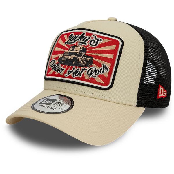 New Era A-Frame Mesh Trucker Cap - HOT ROD beige