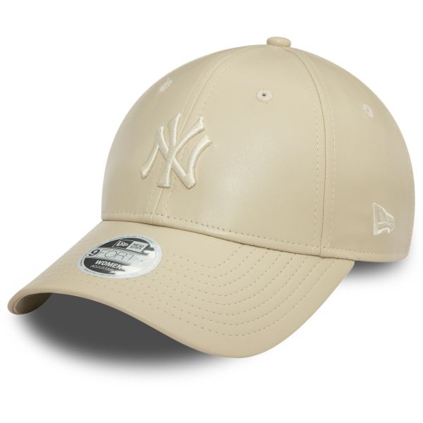 New Era 9Forty Damen Cap - KUNSTLEDER NY Yankees beige