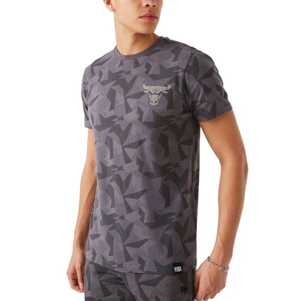 New Era Shirt - GEOMETRIC CAMO Chicago Bulls graphite