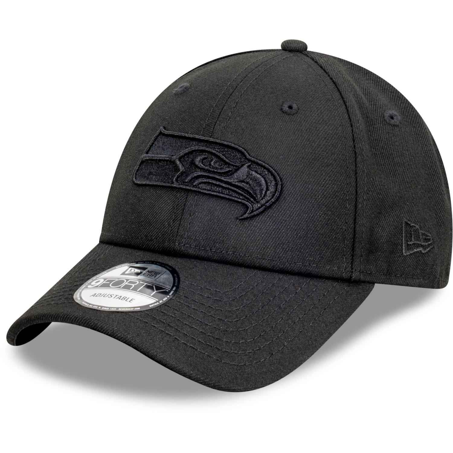 New Era 9Forty Snapback Cap - FULL BLACK Seattle Seahawks | Snapback ...