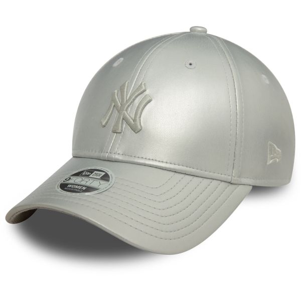 New Era 9Forty Damen Cap - KUNSTLEDER NY Yankees silber