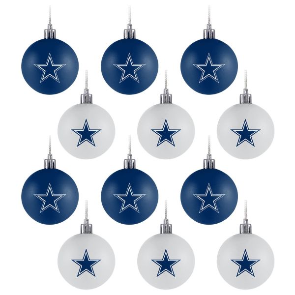 Dallas Cowboys 12-Pack Christmas Balls NFL Ornament Set