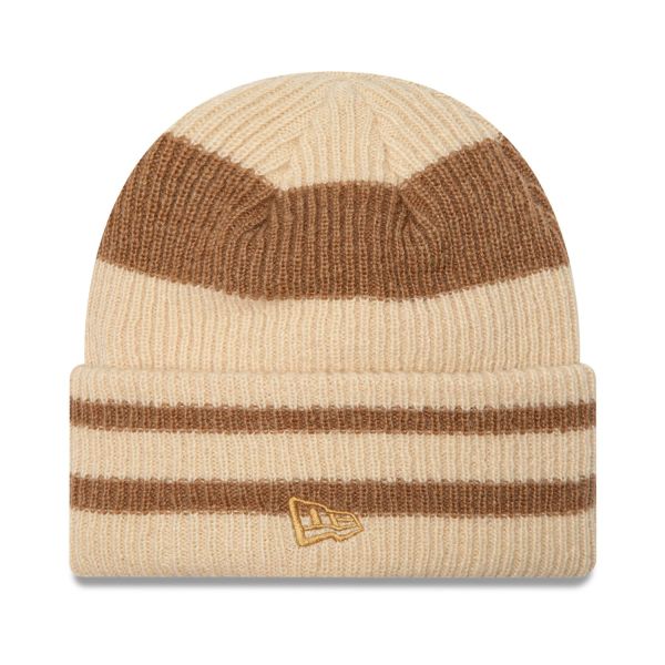 New Era Women's Winter Beanie CUFF STIPED beige / khaki