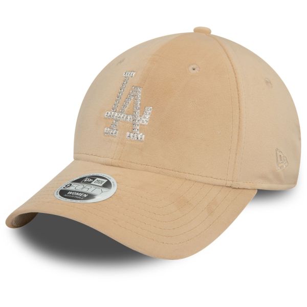 New Era 9Forty Damen Cap - VELOUR DIAMANTE LA Dodgers beige