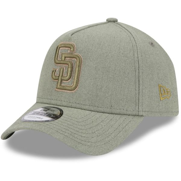 New Era A-Frame Trucker Linen Cap - San Diego Padres olive