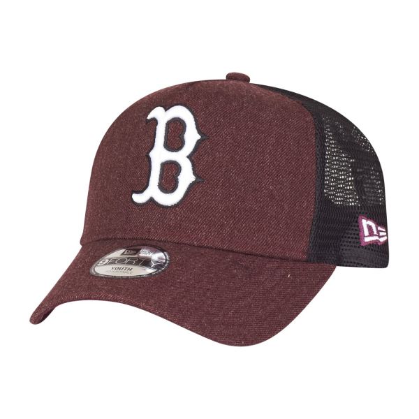 New Era Trucker Kids Cap - HEATHER Boston Sox maroon