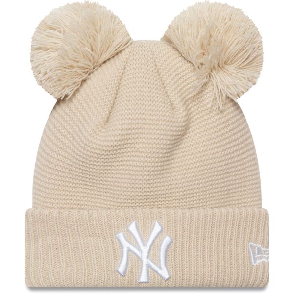 New Era Damen Double Bobble Wintermütze NY Yankees beige