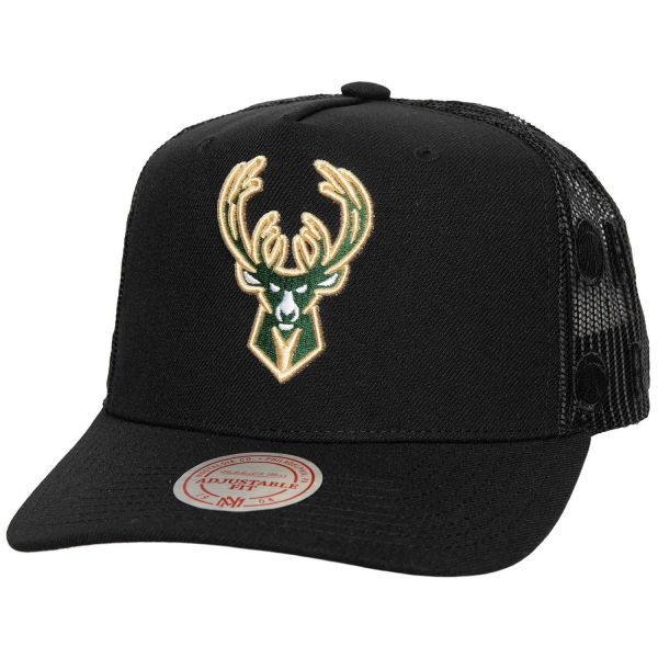 Mitchell & Ness Mesh Trucker Cap MONOGRAM Milwaukee Bucks