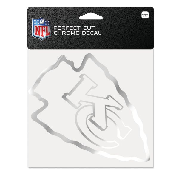 NFL Decal Sticker 15x15cm - CHROME Kansas City Chiefs