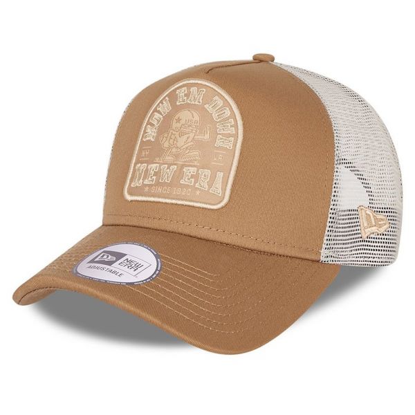 New Era A-Frame Mesh Trucker Cap - SPORTS PATCH wheat beige