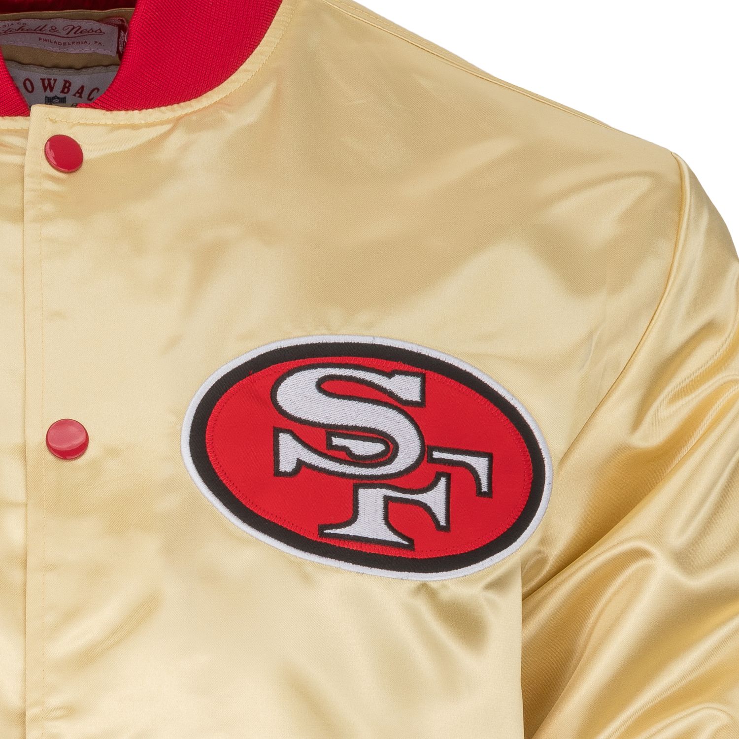 Mitchell and Ness SF 49ers M&N Lightweight Satin Jacket Gold