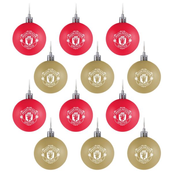 Manchester United 12-Pack Christmas Balls Ornament Set