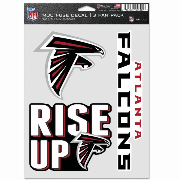 NFL Lot de 3 Autocollants 20x15cm - Atlanta Falcons