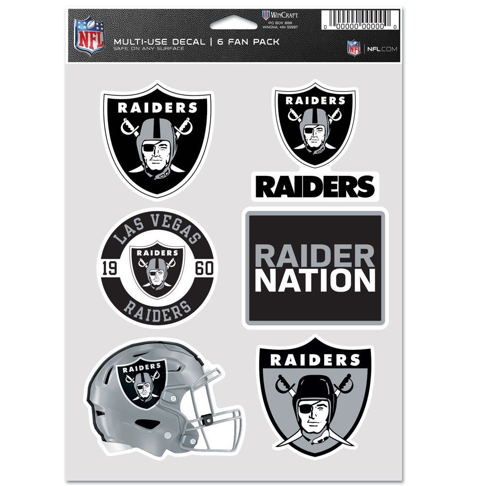 NFL Decal Sticker Multi Use 6 Set 19x14cm Las Vegas Raiders, Stickers &  Magnets, Fan Gear