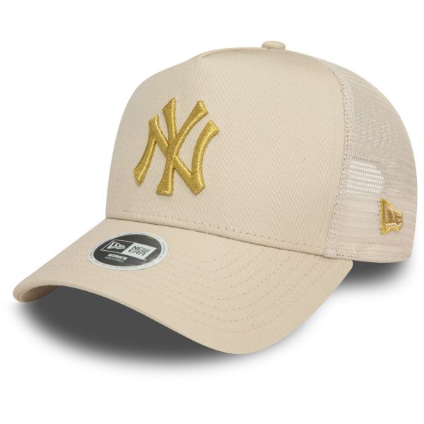 New Era Damen Trucker Cap - METALLIC New York Yankees beige