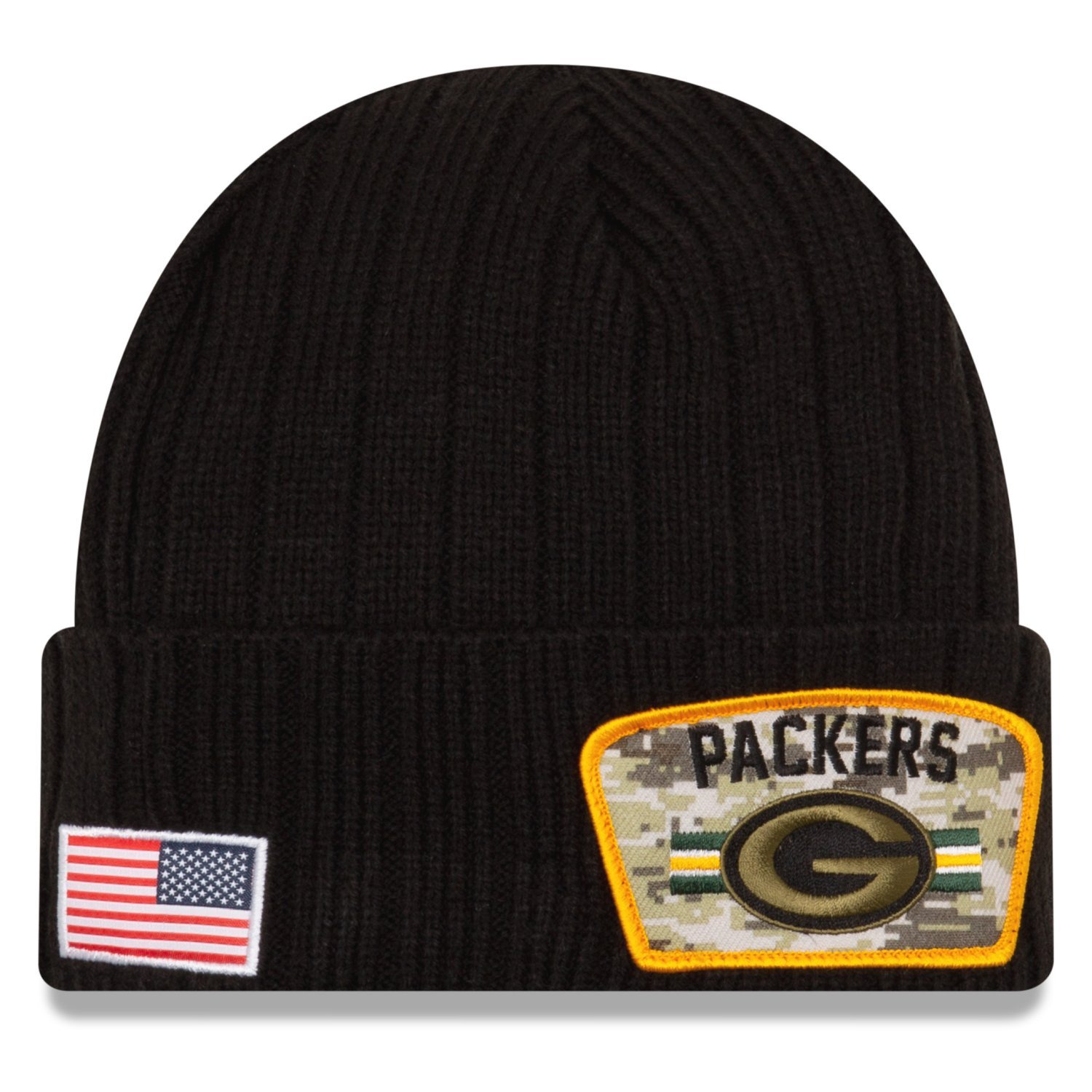 Green Bay Packers New Era NFL 2022 Salute To Service Winter Knit Bobble Hat