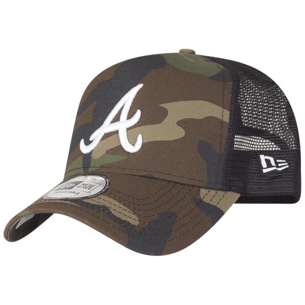 New Era Adjustable Trucker Cap - Atlanta Braves wood camo