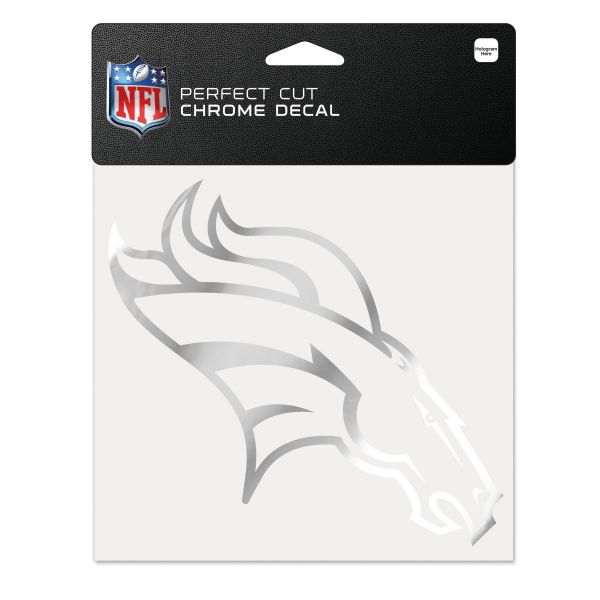 NFL Decal Sticker 15x15cm - CHROME Denver Broncos