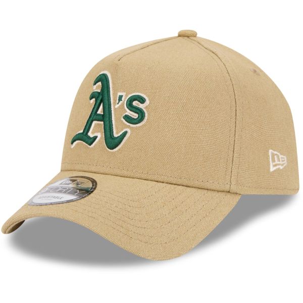 New Era A-Frame Trucker Leinen Cap - Oakland Athletics beige