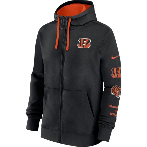 Cincinnati Bengals Nike Club Fleece Full-Zip Hoody