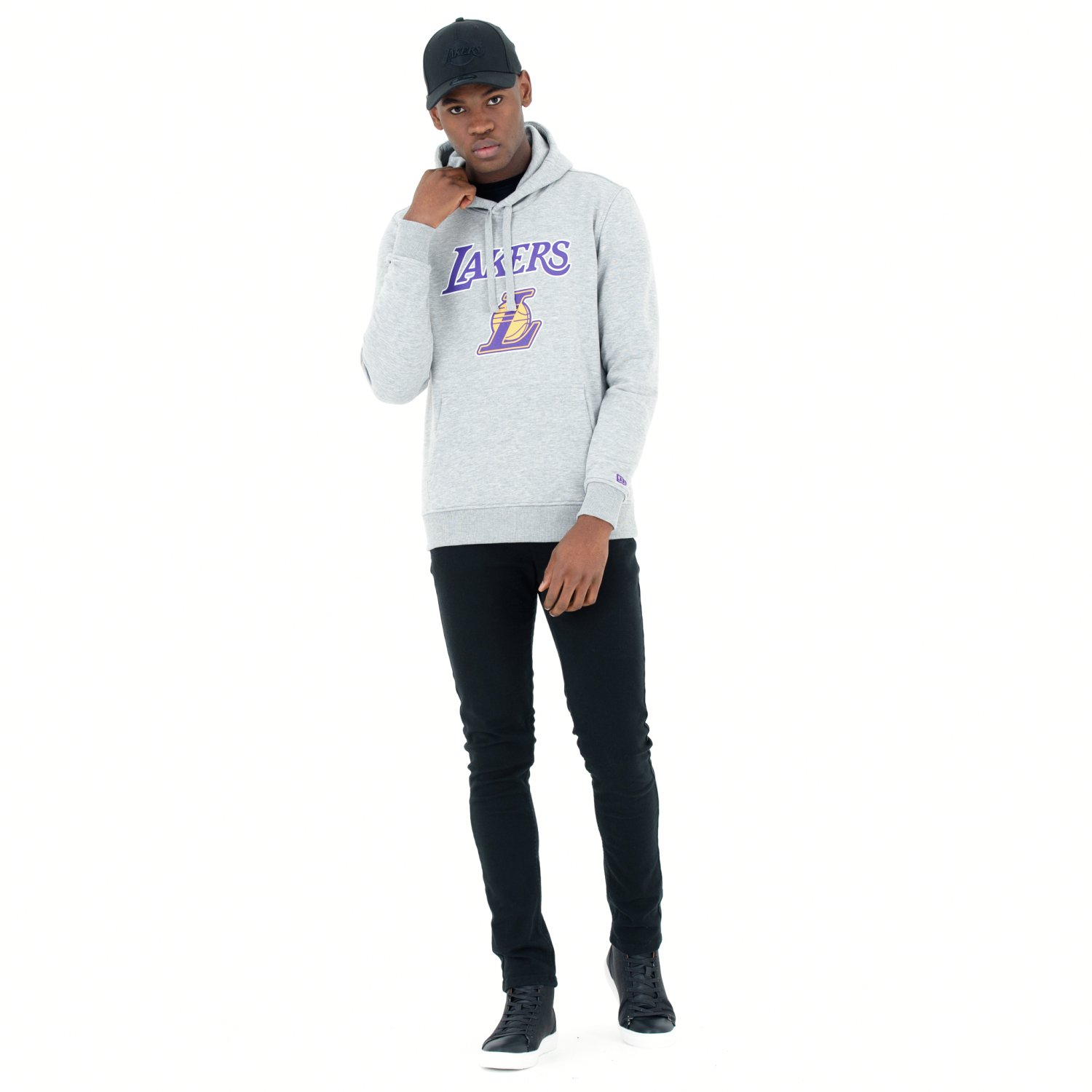 New Era Fleece Hoody - NBA Los Angeles Lakers grau ...