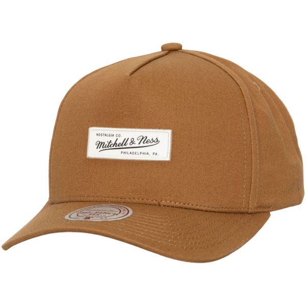 Mitchell & Ness Snapback Cap - Brand Logo Patch tan