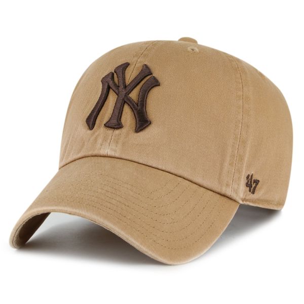 47 Brand Strapback Cap - CLEAN UP New York Yankees camel