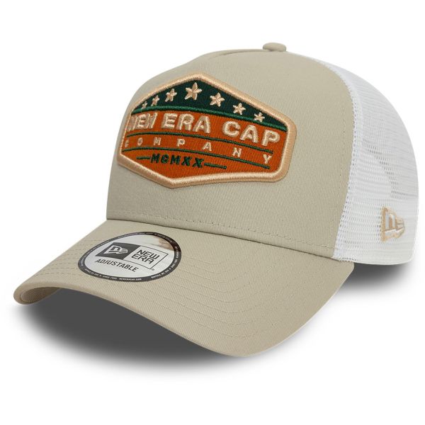 New Era A-Frame Mesh Trucker Cap - VINTAGE BRAND beige