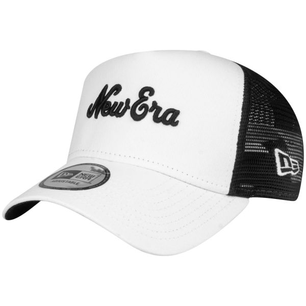 New Era Adjustable Trucker Cap - RETRO Brand Script weiß