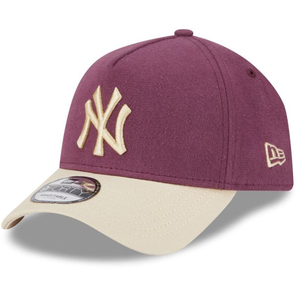 New Era A-Frame 9Forty Cap MOLESKIN New York Yankees maroon