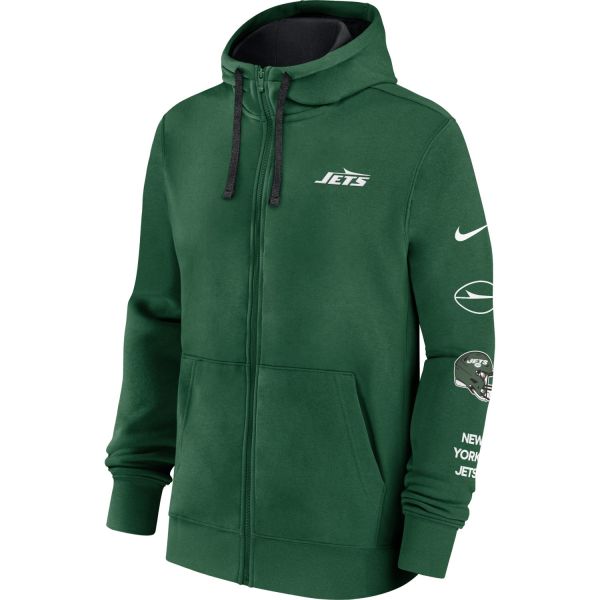 New York Jets Nike Club Fleece Full-Zip Hoody