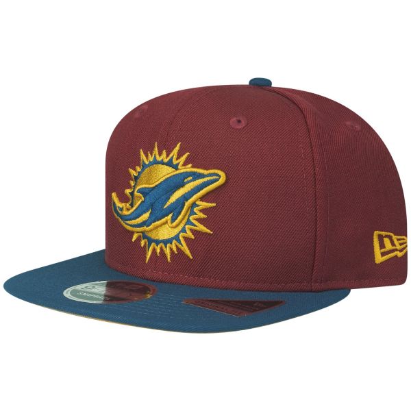 New Era Original-Fit Snapback Cap - Miami Dolphins cardinal