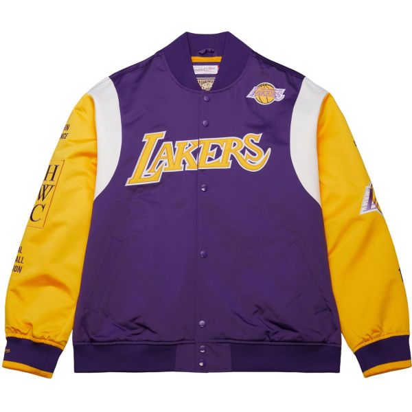 M&N Heavyweight Satin Jacket NBA Los Angeles Lakers