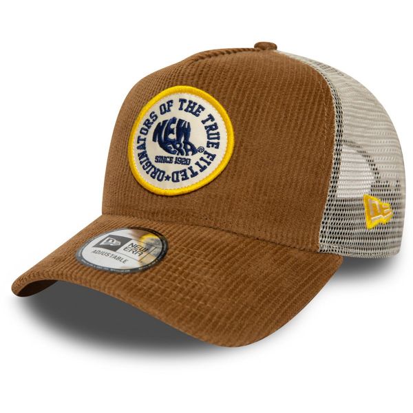 New Era 9Forty CORD Trucker Cap - BRAND PATCH brown