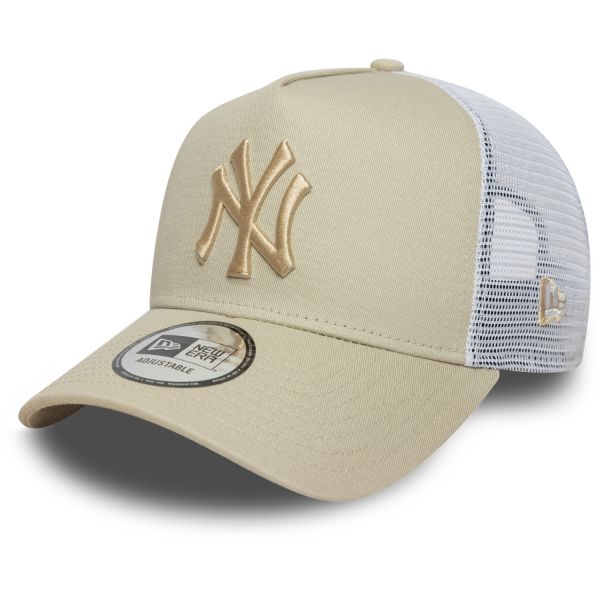 New Era A-Frame Trucker Cap - New York Yankees stone beige