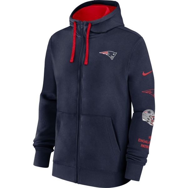 New England Patriots Nike Club Fleece Full-Zip Hoody