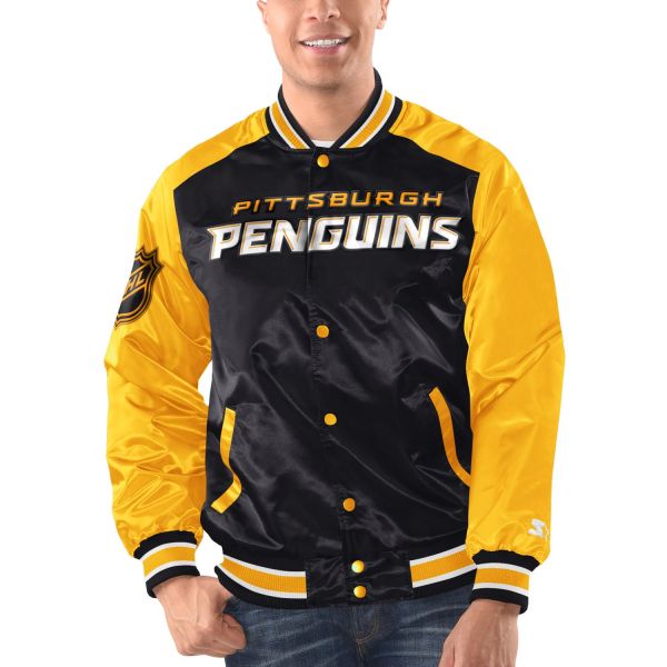 STARTER Pittsburgh Penguins RENEGADE Varsity Satin Veste