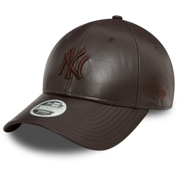 New Era 9Forty Damen Cap - KUNSTLEDER NY Yankees schwarz