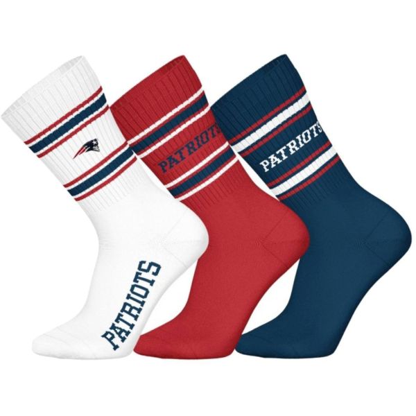 NFL Unisex Crew Socken - New England Patriots 3er Pack