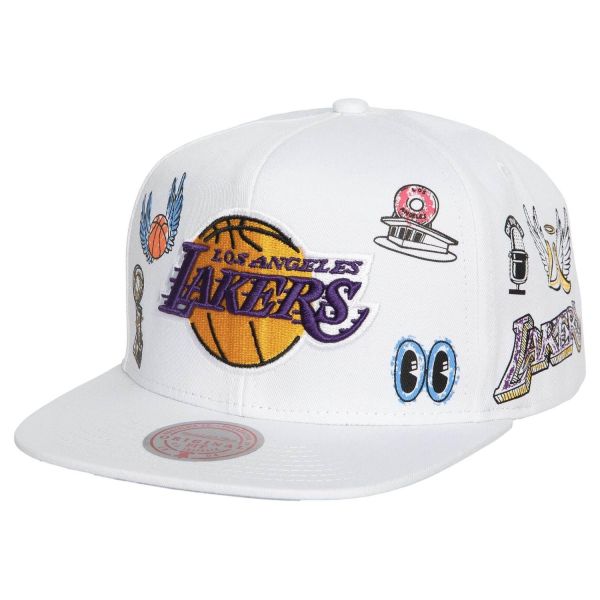 Mitchell & Ness Snapback Cap - HAND DRAWN Los Angeles Lakers