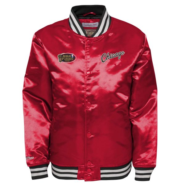 M&N Heavyweight Satin Varsity Jacke - Chicago Bulls