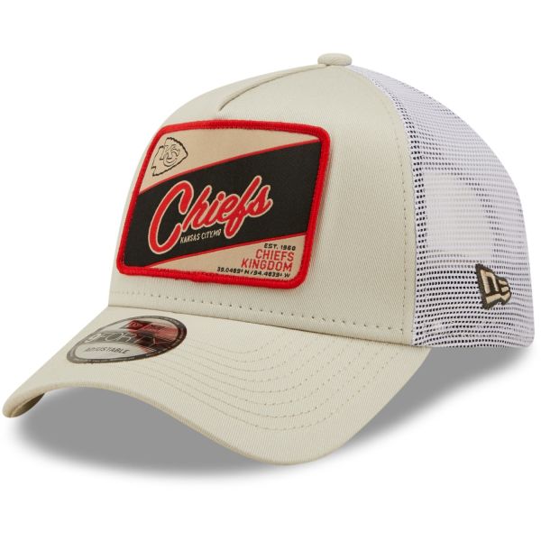 New Era A-Frame Trucker Cap - Kansas City Chiefs stone beige