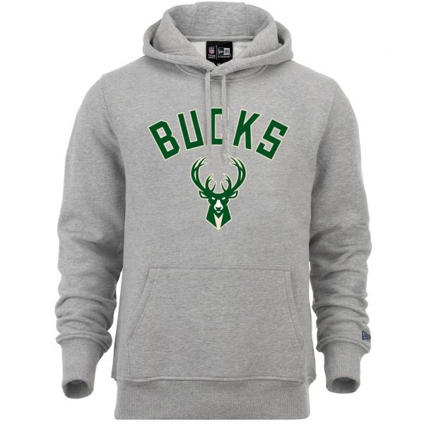 New Era Fleece Hoody - NBA Milwaukee Bucks grey