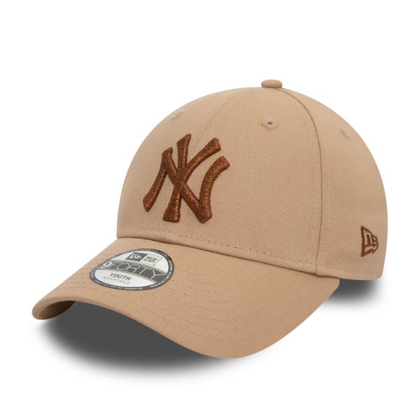 New Era 9Forty Enfants Cap - METALLIC NY Yankees beige