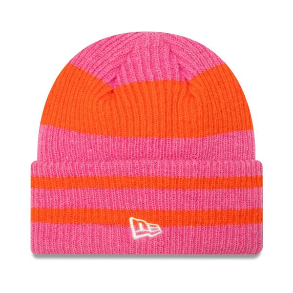 New Era Femme Bonnet d'hiver CUFF STIPED pink / orange