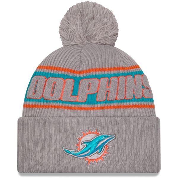 New Era NFL SIDELINE Knit Beanie - Miami Dolphins grey