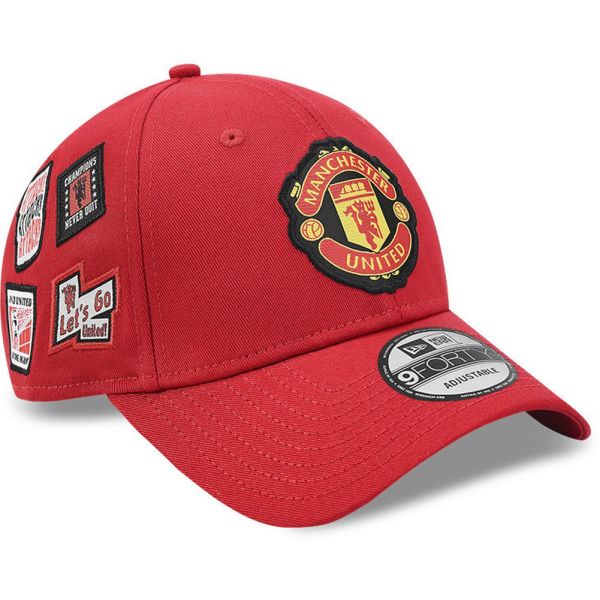 New Era 9Forty Cap - MULTI PATCH Manchester United rouge