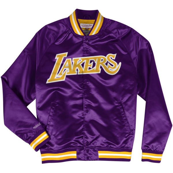 M&N Lightweight Satin Jacket - Los Angeles Lakers purple