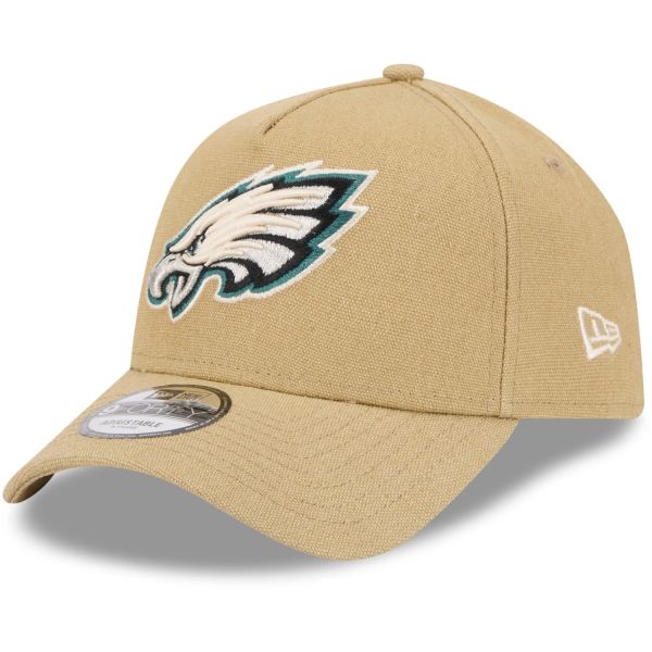 New Era A-Frame Trucker Linen Cap Philadelphia Eagles beige