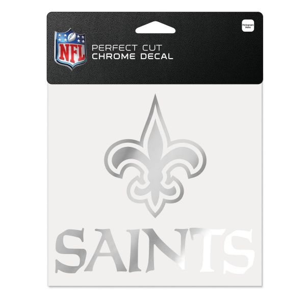 NFL Decal Sticker 15x15cm - CHROME New Orleans Saints